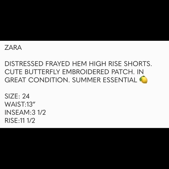 🦋Zara Butterfly Distressed Jean Shorts! - Picture 9 of 9